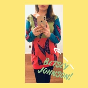 Vintage Betsey Johnson “Punk Label” Long Sweater